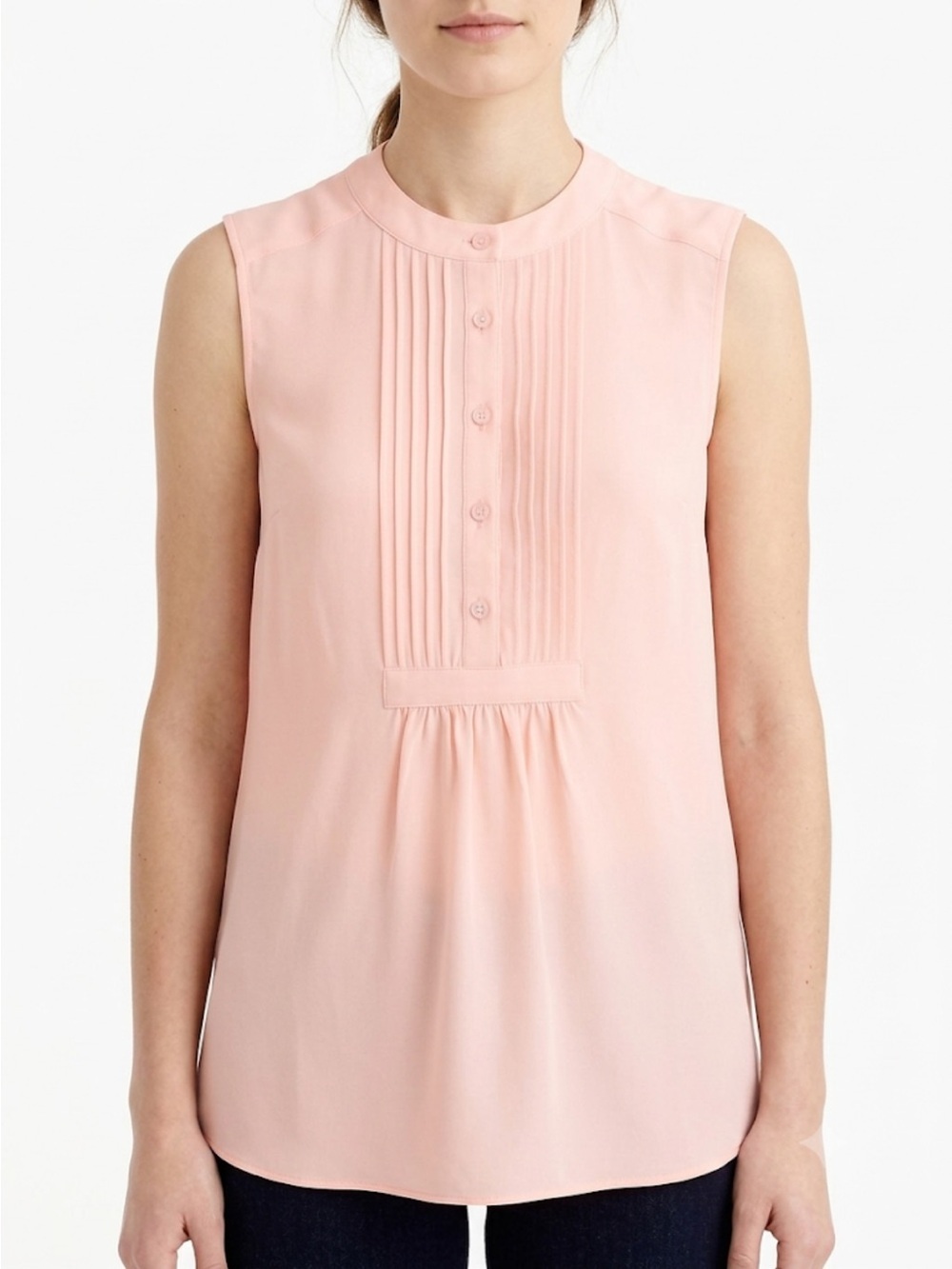 J.Crew Balletcore Coquette Pastel Baby Pink Old Money Pleated Spring Blouse Top
